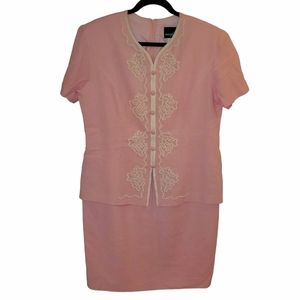 Positive Attitude Women's 14 Pink Short Sleeve Suit Dress